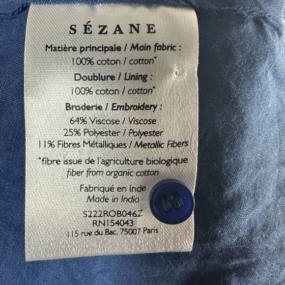 Sezane Georgina Maxi Dress Rayure Mix Blue Size US 6 - Picture 10 of 15